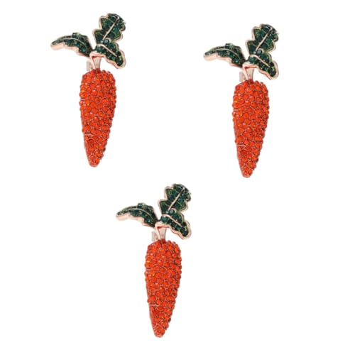 LIFKOME 3er-set Modische Karottenbrosche Mit Funkelnden Strasssteinen Für Familienfreunde Und Besondere Anlässe 2 Stück X 3 von LIFKOME