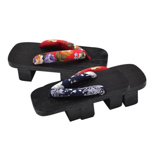 LIFKOME Platform Sandalen Clogs Unisex Sommer Holzsohle Zwei zähne rutschfeste Freizeit Slippers Bequeme Modische Hausschuhe für Damen und Herren von LIFKOME