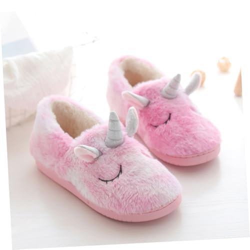 LIFKOME Plüsch Hausschuhe Damen Warm Weiche Einhorn Pantoffeln mit Rutschfester Sohle Flauschige Winter Schuhe für Zuhause Komfortable Kuschelige Baumwoll Hausschuhe von LIFKOME