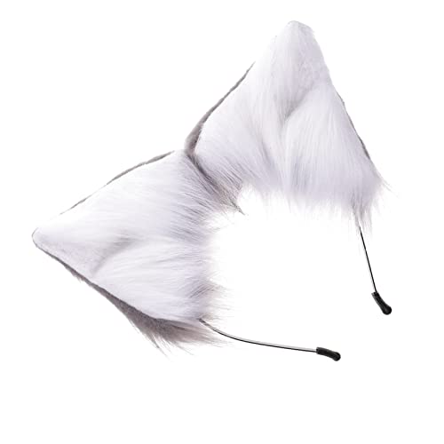 LIFKOME Plüsch-ohr-stirnband Cosplay-ohr-stirnband Mädchen-stirnband Pelziges Stirnband Fuchsohren Stirnband Make-up-stirnbänder Für Frauen Wolf Kostümzubehör Fräulein Metall Hase Tier von LIFKOME