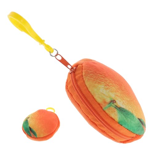 LIFKOME Münzgeldbörse Reißverschlusstasche Cartoon Obst Orange Plüschtasche Flauschig Mini Tasche Für Frauen Mädchen Mit Metallkette Als Geldbeutel Oder Kleine Tasche Für Bargeld von LIFKOME