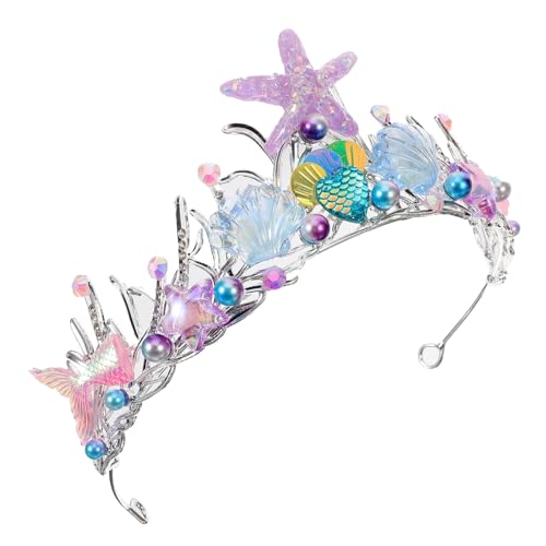 LIFKOME Meerjungfrau Krone Damen Vintage Krone mit Muschel Meerjungfrau Stirnband aus Langlebigen Materialien Vielseitiger Kopfschmuck für Hochzeiten Cosplay Bühnenauftritte Geburtstag von LIFKOME