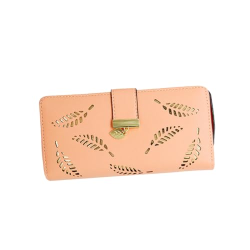 LIFKOME Pu Leder Geldbörse Für Damen Langer Billfold Mit Reißverschluss Design Rosa Für Karten Und Kleingeld Für Schule Arbeit Und Alltag von LIFKOME