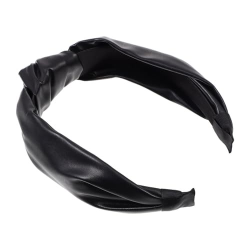 LIFKOME Pu leder Breites Geknotetes Haarband Damen Rutschfester Haarreif für Verschiedene Frisuren Leichtes Strapazierfähiges Stirnband für Partys und Alltag Komfortabel und Robust von LIFKOME