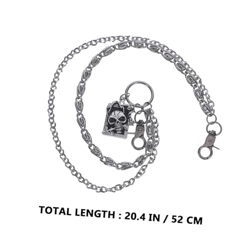 LIFKOME Punk Metal Hosenkette Doppel Lagen mit Totenkopf Design Robuste Metall Gürtelkette für Herren und Damen Vielseitige Hip Hop und Gothic Hose Accessoires für Festivals und Partys von LIFKOME