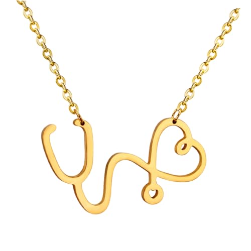 LIFKOME Punk Pendant Halskette Legierung Goldene Halskette für Medizinstudenten und Absolventen Stilvolles Schmuckstück für Frauen und Männer von LIFKOME