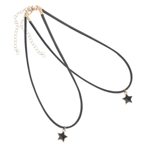 LIFKOME Stern im Japanischen Stil Verstellbare Lederkette Unisex Gothic Schmuck Harajuku Punk Halskette Choker für Herren von LIFKOME