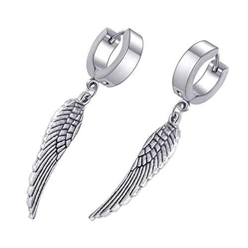 LIFKOME Punk Stil Flügel Ohrringe Dangle Ohrstecker Titanstahl Unisex Modisch Robust für Party Cosplay Club Geeignet von LIFKOME