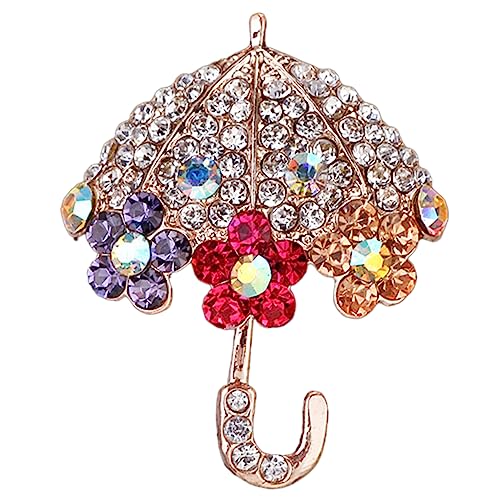 LIFKOME Elegante Strass Brosche Metall Regenschirm Brosche Pin Kleidung Decor Anstecknadel von LIFKOME