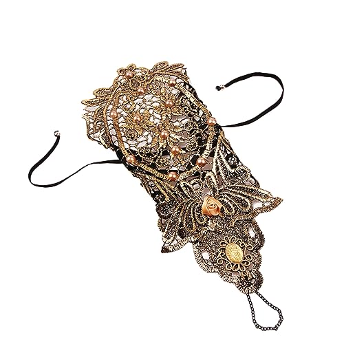 LIFKOME Retro Spitzenarmband mit Ring für Frauen Elegantes Design Leicht und Tragbar für Partys Hochzeiten und Besondere Anlässe Klassisches Armband mit Perlenverzierung von LIFKOME
