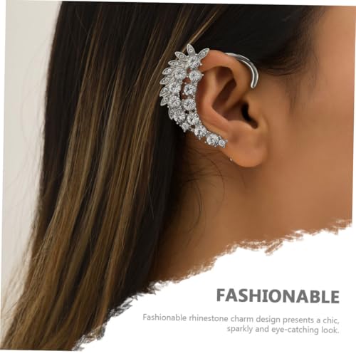 LIFKOME Rhinestone Ear Damen Ohrclips Leicht Tragbar Elegant Ohrschmuck Modeschmuck C förmige Ohrmanschetten Schmuck für Alltag und Fotosession von LIFKOME