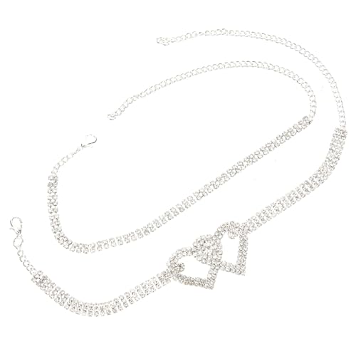 LIFKOME Rhinestone Fußkettchen mit Herzanhänger Glänzendes Fußschmuck Schmuckstück für Frauen und Mädchen Verstellbare Knöchelarmbänder Geeignet als zu Valentinstag und Weihnachten von LIFKOME