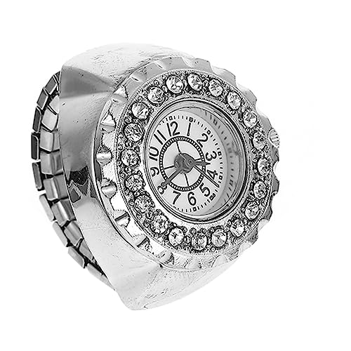 LIFKOME Ringuhr Mit Schmuck-Dekoration Elektronische Uhr Für Damenfinger Zinklegierungsmaterial Modisches Und Schönes Design Passt in Alltag von LIFKOME