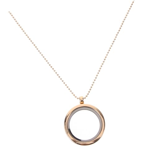 LIFKOME Runder Metall Fotoanhänger Rahmen Tray für Schmuckherstellung Leichtes DIY Bastelzubehör Praktischer Tragbarer Bilderrahmen Anhänger für Halsketten und Charms Kreatives Design von LIFKOME