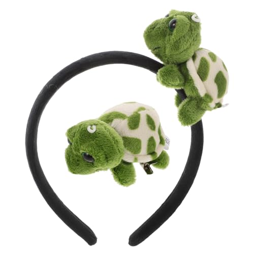 LIFKOME Schildkröten-Haaraccessoires Set - Weiches Plüsch-Stirnband Und Haarspange Für Kinder Und Erwachsene Ideal Für Kostümpartys Und Halloween-Feiern 8X6.5X5.2Cm von LIFKOME