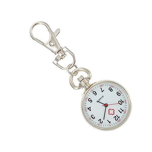 LIFKOME Schlichte Weiße Taschenuhr für Krankenschwestern mit Großem Lesbar Portable Pflegeuhr für Senioren Langlebig und Einfach zu Bedienen für Schule und Arbeit von LIFKOME