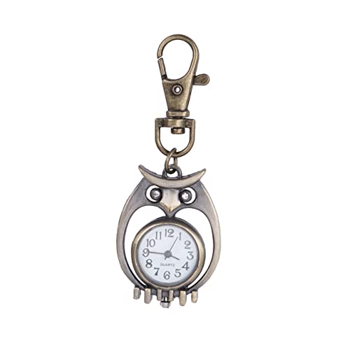 LIFKOME Vintage Taschenuhr Eule Schlüsselanhänger Quarz Uhr Im Nostalgischen Design Praktisch Für Schlüssel Für Freunde Und Familie von LIFKOME