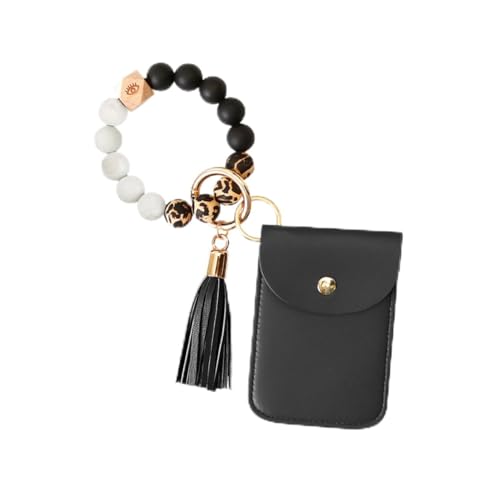 LIFKOME Schlüsselanhänger Ringhalter Armband Mit Kartenfach Tragbar Brieftasche Für Ausweise Und Karten Halterung Für Schlüsselanhänger Und Taschendeko von LIFKOME