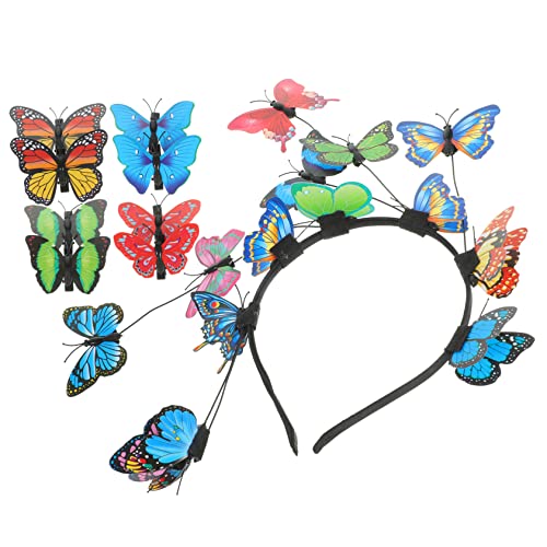 LIFKOME Schmetterling Fascinator Stirnband Haarschmuck Für Mädchen Schmetterlingsband Damen Kopfschmuck Schmetterling Haarfänger von LIFKOME
