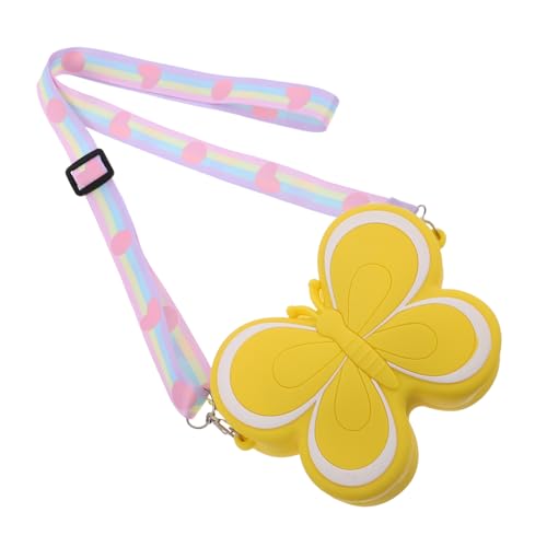 LIFKOME Mädchen Geldbörse Schmetterlingsform Niedliche Mini Umhängetasche Für Mädchen Farbenfrohes Accessoire Für Mädchen Für Münzen Und Kleine Gegenstände Gelb von LIFKOME