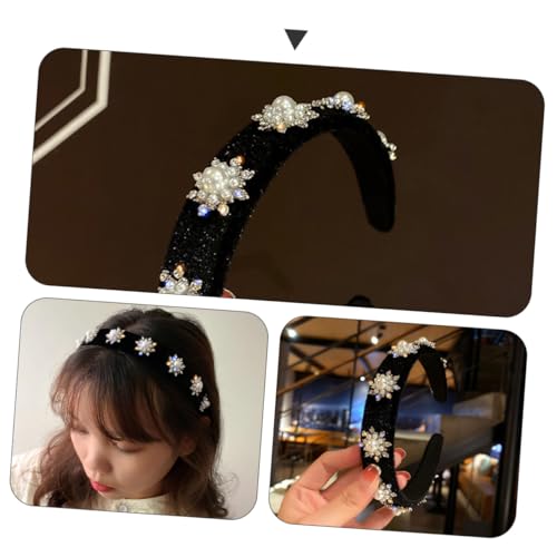 LIFKOME Schneeflocken Haarreif Schwarz Damen Kopfschmuck Leichtes Chic Party Haarband Weiches Accessoire Für Frauen Und Mädchen von LIFKOME