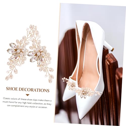 LIFKOME Schuhclips Damen Perlen Strass Schmuck Hochzeitsdeko Brautschuh Zubehör Elegant Glänzend Wiederverwendbar Für High Heels Party von LIFKOME