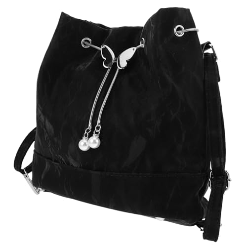 LIFKOME Schultertasche Damen Bucket Purse aus Kunstleder und Polyester Vielseitige Crossbody Handtasche mit Großem Stauraum und Verstellbaren Trägern Passend für Freizeit Alltag und von LIFKOME