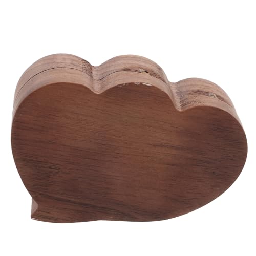 LIFKOME Schwarze Walnuss Holz Schmuckbox Herzform Ringe Aufbewahrungskästchen für Verlobungsringe Tragbare Leichte Stabile Holzkiste als Geschenk und Dekorative Schmuckaufbewahrung von LIFKOME