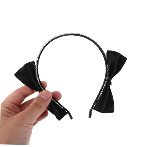 LIFKOME Glitzerndes Stirnband Für Damen Lolita-stirnband Mit Schleife Stilvolle Stirnbänder in Schwarzer Farbe Modisches Schleifen-haarband Für Frauen Und Mädchen von LIFKOME