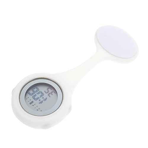 LIFKOME Schwesterntisch Herren-Digitaluhr Vintage-Uhr Uhren für Damen zum Anklipsen Damenuhr Stift Krankenschwester Uhr Nurse Watch Nadeltaschenuhr Flexible Arztuhr Zinklegierung Weiß von LIFKOME