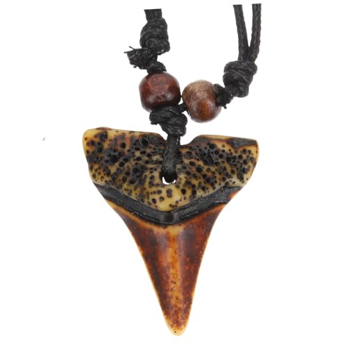 LIFKOME Shark Tooth Halskette Herren Vintage Kette mit Anhänger Cooles Design für Männer und Jungen für Alltag Strandparty und Geschenkidee von LIFKOME