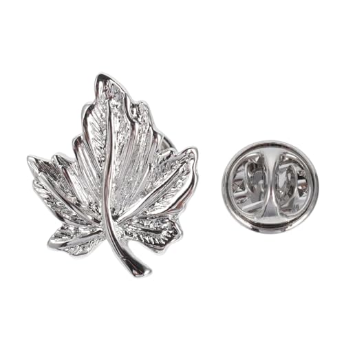 LIFKOME Silberne Maple Leaf Brosche Metall Anstecknadel für Anzug und Kleidung Vielseitiger Schmuck für Damen Stilvoller Herbst Accessoire Glatte Oberfläche für Erntedankfest und Alltag von LIFKOME