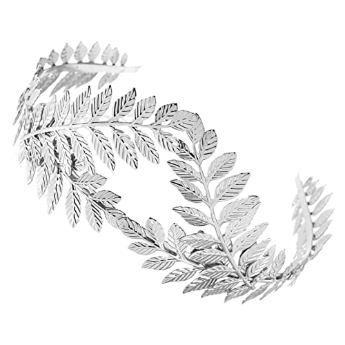 LIFKOME Silbernes Haarband Braut Kopfschmuck Hochzeit Tiara Stirnband für Frauen Brautjungfern Festliche Haarschmuck Accessoires Eleganter Blattkranz von LIFKOME