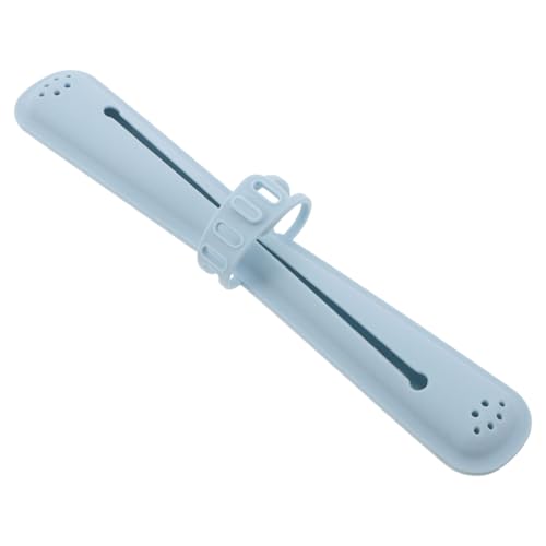 LIFKOME Silikon Zahnbürstenhalter mit Abdeckung Tragbarer Zahnbürsten Organizer für Reisen und Geschäftsreisen Kompakte Zahnbürstenbox in Blau Leicht Weich Platzsparend für Indoor und von LIFKOME