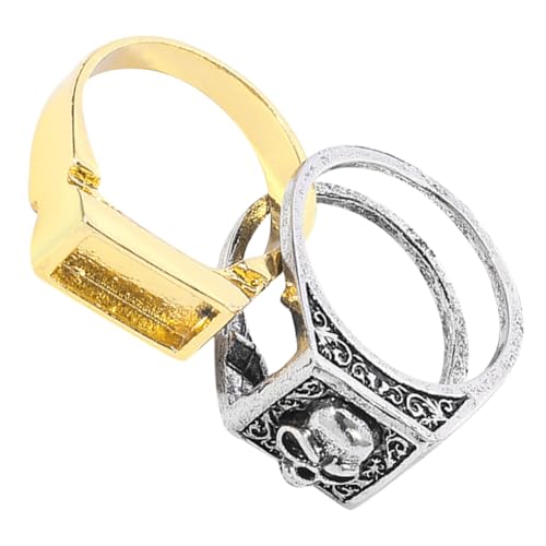 LIFKOME Skull Ring für Herren Vintage Gravierter Bandring mit Geheimem Fach Zweistöckig Gothisch Punk Schmuck Auffälliges Design Robust Langlebig Passend für Individuelle Styles von LIFKOME