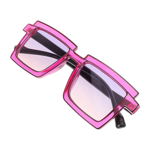 LIFKOME Sonnenbrille Damen Cartoon Vintage Stil Leichte Komfortable UV Schutzbrille für Party Festival Outdoor Fluoreszierende Rahmen mit Pinken Gläsern von LIFKOME