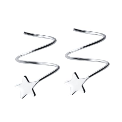 LIFKOME 1paar Silber Stern Ohrringe Damen Hypoallergene Ohrstecker Mit Sternen-design Elegante Ohrringe Für Mädchen Ohr-cuff Für Jeden Anlass Modische Ohraccessoires Für Partys Und Hochzeiten von LIFKOME