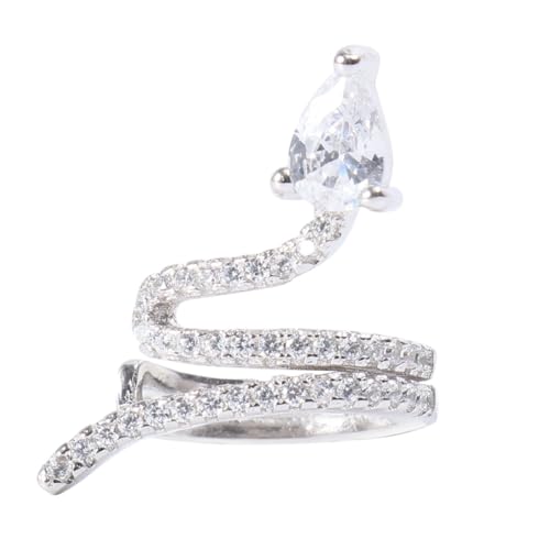 LIFKOME Sterling Silber Ohrclip Schlange mit Funkelnden Strasssteinen Modischer Clip Ohrring für Damen Ohrloch Eleganter Brautschmuck für Hochzeit Party und Festliche Anlässe von LIFKOME