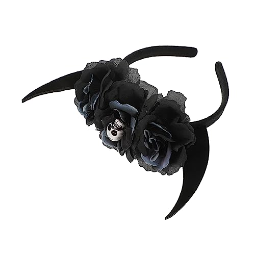 LIFKOME Ox Horn Kopfband Für Cosplay Teufelshorn Haarreif Für Halloween Vielseitiges Accessoire Mit Totenschädel-design Für Kostümpartys Und Auftritte von LIFKOME