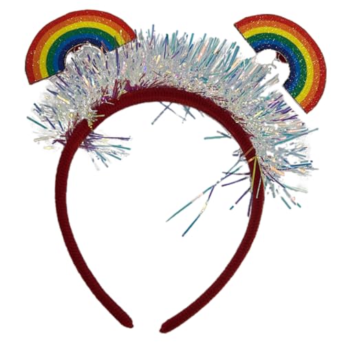 LIFKOME Gebürstetes Regenbogen-stirnband Gay-pride-haarreifen Lgbt-stirnband Stolz-kopfbedeckung Stolz Haarschmuck Regenbogen-haarschmuck Fräulein Abschlussball Dekorationen Filzstoff von LIFKOME