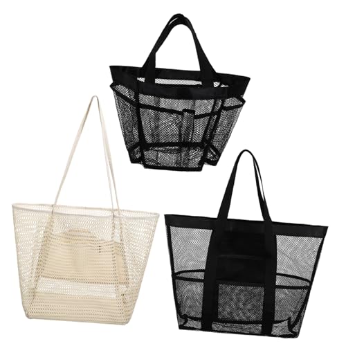 LIFKOME Strandtasche für Herren Netz-Reisetasche Picknick-Tasche Große Strandtasche Netz-badetasche Handtasche für Damen von LIFKOME