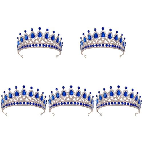 LIFKOME Strass-Krone Blaue Tiaras Und Kronen Für Frauen Tiara Festzug Abschlussball-Krone Hochzeit Braut-Tiara Für Geburtstag Cosplay Party Feier Blau von LIFKOME