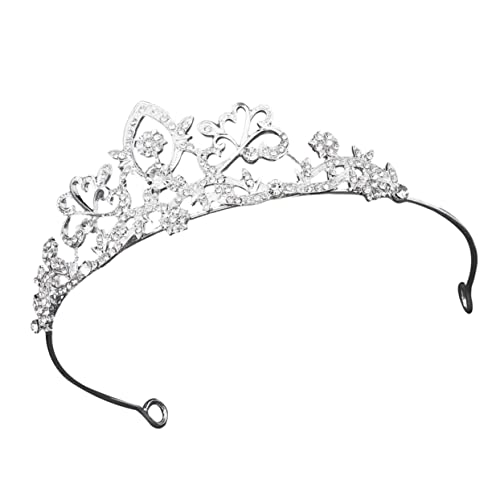 LIFKOME Strass Krone Haarschmuck Silberne Braut Tiara Hochzeit Diadem mit Funkelnden Kristallen für Festliche Anlässe Damen Brautaccessoire Barock Stil von LIFKOME