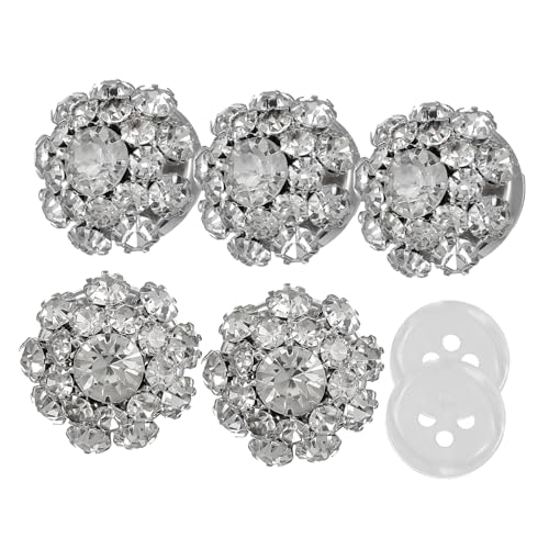 LIFKOME Strassblumenmanschettenknöpfe Manschetten mit Strassknöpfen Knopfschnappschüsse Manschettenknöpfe aus Strass Manschettenknopf mit Strasssteinen Smokinghemdknöpfe Metall Weiß von LIFKOME
