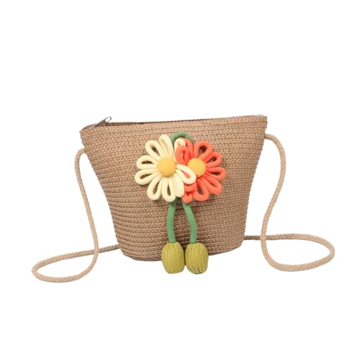 LIFKOME Stroh-geldbörse Für Kleine Mädchen: Umhängetasche Für Kleinkinder – Geldbörse Mit Schultergurt Im Prinzessinnen-Design Für Mädchen – Umhängetasche Aus Gewebtem Stroh Für Partys von LIFKOME