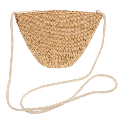 LIFKOME Strohtasche Gelb Kleine Geflochtene Umhängetasche Für Münzen Und Alltag Leicht Tragbar Niedliche Geflochtene Strandtasche Geschenkidee Für Mädchen Partydekoration von LIFKOME