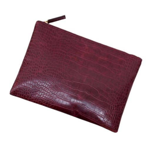 LIFKOME Stylische Damen Clutch Tasche mit Alligatorprägung Envelope Bag in Weinrot Modische Handtasche für Party Shopping Alltag Kompakt und Praktisch für Schlüssel Handy Make up von LIFKOME