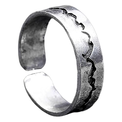 LIFKOME Stylischer Verstellbarer Fingerring mit Crack Design Modischer Antiker Silberner Schmuck Offener Ring in Blau grün Individuelles Accessoire für Damen und Besondere Anlässe von LIFKOME