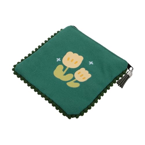 LIFKOME Süße Quaste Geldbörse Vintage-Stil Mini-geldbörse Mädchen Pu Geldbörse Kleingeld Organizer Stoff Geldbörse Grün von LIFKOME