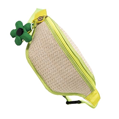 LIFKOME Gewebte Umhängetasche Damen Schultertasche Strohgürteltasche Blumenanhänger Geldbörse Crossbody Tasche Mit Reißverschluss von LIFKOME